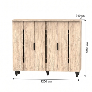 Modern 25_0088 4-Door 4-Tier Shoe <b>Cabinet</b> Vertical Slatted Doors Breathable Entryway Organizer Freestanding <b>Storage</b> - Product Image 2