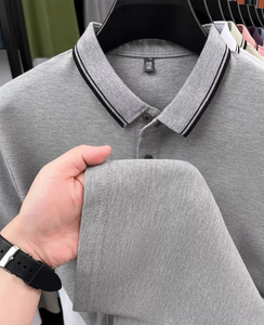 Men's Short Sleeve Solid Color Cotton Jersey for Shirt Breathable Casual Regular Fit Knitted Pique Design Customized Colors - Product Image 5