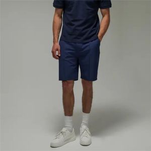 RUBABULL Short Bermuda Oxford bleu marine pour homme, taille mi-haute, fermeture élastique, décontracté, respirant, tissé - Product Image 1