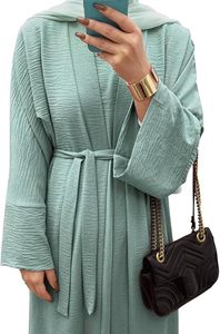 Ethnic Abaya Maxi Frock Style Fashion Plain Turkish Abaya Muslim Islamic Wear <b>Eid</b> Ramadan Collection Polyester Customized Abayas - Product Image 2