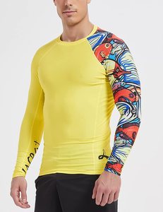 เสื้อแรชการ์ดแบบยูนิเซ็กซ์ OEM สั่งทำพิเศษ UPF 50 สำหรับครอสฟิต ป้องกันรังสียูวี ระบายอากาศได้ดี ป้องกันการเกิดผื่น ผลิตแบบซับลิเมชั่น ขายส่งจากโรงงาน OEM - Product Image 2