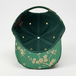 Custom Pattern 6-Panel Baseball Cap <b>Navy</b> Green White Gold Embroidered Unisex Casual Beach Canvas All Season Fitted - Product Image 4