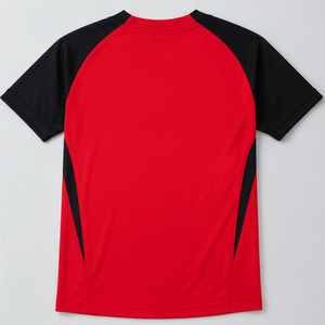 เสื้อยืดผู้ชายไซส์ XS สีแดงดำ แขนสั้น แห้งเร็ว เป็นมิตรกับสิ่งแวดล้อม สไตล์ลำลอง ทรงปกติ คอกลม ผ้าซาติน สีพื้น - Product Image 6