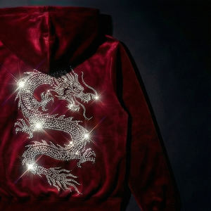 Conjunto Deportivo de Terciopelo para Hombre, Sudadera con Cremallera y Pantalones Jogger, Diseño Premium, Moda de EE. UU. y Europa, Maluza BlackVelvet X - Product Image 3