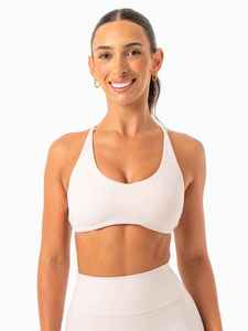 Women's <b>White</b> Deep V Neck Crisscross Strap Crop Top With High Waist Shorts <b>2</b> <b>Piece</b> Yoga Set Breathable Solid Color Seamless - Product Image 3