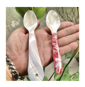 Decorative Mother of Pearl <b>Spoon</b> Handmade Tableware <b>Spoon</b> for Dessert Coffee and Caviar <b>Serving</b> - Product Image 1