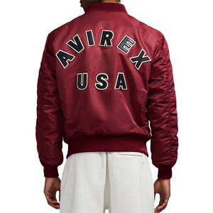 Vestes en cuir Avirex pour hommes à prix compétitifs, fermeture éclair, vêtements d'extérieur, vêtements d'hiver, blouson bomber pour hommes en couleur unie - Product Image 3