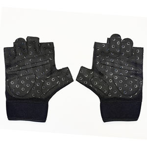 Gants de musculation professionnels noirs solides avec rembourrage amélioré de la paume |   Poignée antidérapante de qualité supérieure pour un équipement de musculation ultime - Product Image 2