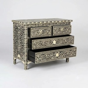 Mesa Auxiliar de Lujo con Incrustaciones de Hueso de Excelente Calidad, con Patrón de Mosaico Hecho a Mano, Mueble Decorativo para Sala de Estar en Venta - Product Image 5
