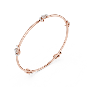 Bracelet jonc ouvert de luxe en or rose avec fleurs et diamants pour femme – Élégant cadeau de bijoux pour mariage et anniversaire - Product Image 4