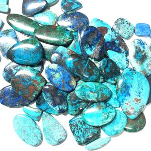 Cabujón de piedras preciosas sueltas de Shattuckita Natural, colores de pavo real azul y verde, tamaños multiforma, 20mm, 9mm, 14mm, joyería de calidad AAAAA - Product Image 6