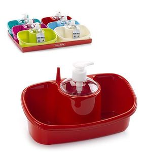 Organizer per Lavello Basic Forte con Dispenser di Sapone, Vasca Singola Rettangolare per Uso in Cucina - Product Image 1