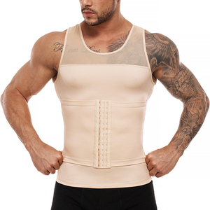 Customized Teenagers Men's Slimming Breathable Embroidery High Compression Fitness Body Shapewear Corset - Product Image 1