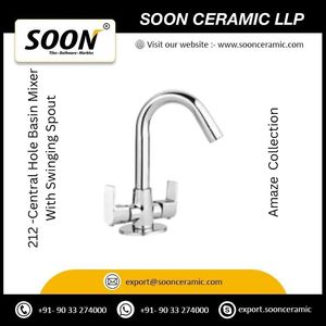 Basin Faucet 212 Central Hole Basin Mixer With <b>Swinging</b> Spout Stainless Steel Polished Sustainable Modern Design Wall-Mounted - Product Image 5