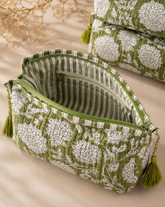 Custom Quilted Cotton Cosmetic Bag Set Floral <b>Makeup</b> Organizer Travel Toiletry Pouch Beauty Storage Bag OEM Wholesale - Product Image 6