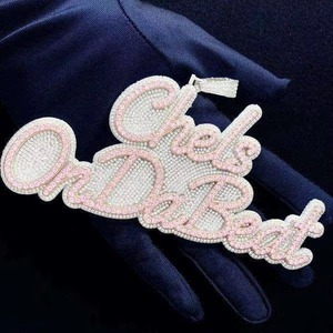 Colgante Temático de Plata 925 Bañado en Oro Rosa para Mujer, Estilo Hip Hop, Uso Diario, Dijes de Letras, Colgante Personalizado con Inicial - Product Image 3