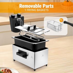 Friggitrice Elettrica Domestica con Timer per Alimenti Fritti - Product Image 4