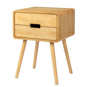 Comodino in Legno Massello con Cassetto e Gambe, Tavolino Versatile per Soggiorno e Camera da Letto, Utilizzabile come Mobiletto o Supporto - Product Image 5