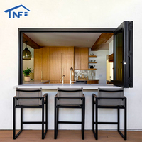 Fenêtre pliante horizontale moderne en alliage d'aluminium insonorisée pour hôtel, villa, cuisine et extérieur