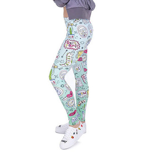 Leggings de sport pour femmes, imprimés de dessins animés amusants, taille haute, pour le sport, la gym et le yoga. - Product Image 2