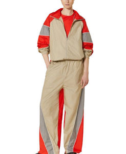 Unisex Tracksuit Color Blocking Sporty Full Length Loose Fit Polyester Cotton Spring Wear With Side Pockets Zipper Fly - Product Image 1