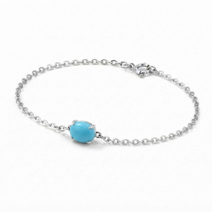 Pulsera de Plata de Ley Rhodia Rhaya Jewels con Eslabones Geométricos de Turquesa y Engaste de Puntas para Mujer - Product Image 3