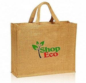Sac de shopping en jute laminé, sac fourre-tout en jute, sacs de shopping promotionnels en jute - Product Image 4