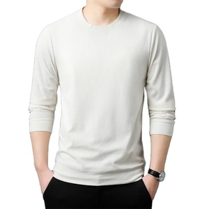 Haute qualité hommes t-shirts hommes décontracté à manches longues col rond T-shirt haut tendance taux de gros - Product Image 3