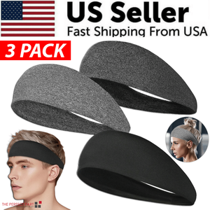 3 bandas deportivas elásticas para hombre y mujer para yoga, gimnasio y correr, diadema cómoda - Product Image 1