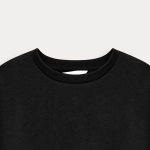 เสื้อสเวตเชิ้ตคอกลมสีดำสำหรับผู้หญิง แขนยาว ผ้าถัก สีพื้น ใส่สบายๆ ในฤดูใบไม้ร่วง ทรงปกติ ผ้าฝ้าย/ใยไผ่ ระบายอากาศได้ดี - Product Image 3