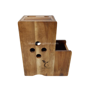 Natural Wooden Knives Holder Eco-Friendly Anti-Bacterial Multi Shape Made in Vietnam - Product Image 3