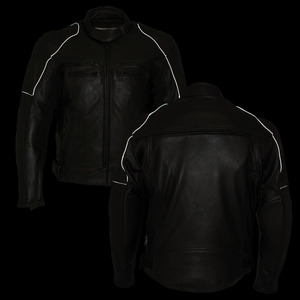 SAMROZ SPORTS Leather Men's <b>Racer</b> Style Collarless Premium Leather Motorcycle Biker Riders <b>Jackets</b> - Product Image 4