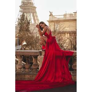 ชุดเดรสยาวสไตล์เทพธิดา ลายมัดย้อม สีแดงคอรัล ผ้าฝ้าย 100% ใส่สบายมาก ระบายอากาศได้ดี เหมาะสำหรับฤดูร้อน - Product Image 5