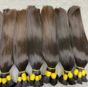 Extensions de cheveux humains vierges vietnamiens de haute qualité, doublement étirés, d'un seul donneur, 100 % naturels, 22-30 pouces, prêts à la décoloration, en vrac, prix de gros - Product Image 2