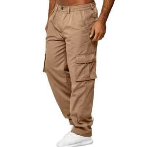 Joggers cargo décontractés pour hommes, taille haute, en polaire chaude, avec cordon de serrage, pour le printemps, l'hiver et le travail en extérieur - Collection 2026 - Product Image 3