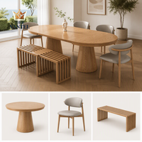Table et chaises de salle à manger de style crème moderne Vantel pour projet résidentiel de villa de luxe, fournisseur d'usine OEM