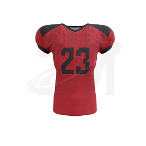 Uniforme de Fútbol Americano Rojo y Negro con el Número 23 y Pantalones para Hombres Adultos, Material de Poliéster Transpirable - Product Image 2