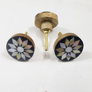 Bouton de tiroir en bois nacré artisanal poignée décorative réglable pour armoires commodes placards poignées pour utilisation garde-robe - Product Image 3