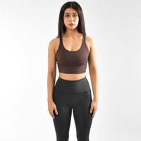 ELYSIAN INDUSTRIES Soutien-gorge de sport pour femme à maintien élevé et antichoc, col en U, bretelles croisées, maille respirante, Spandex/Nylon, bordure blanche