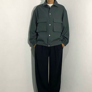 Men's Slim Fit Winter <b>Canvas</b> <b>Jacket</b> Stand Collar Custom Logo Embroidered Label Breathable Windproof Casual Design Front - Product Image 5