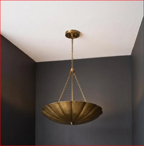 <b>Vintage</b> Brass Floral <b>Ceiling</b> <b>Light</b> Fixture, inspired by iconic Stilnovo Mid-Century Modern design - Product Image 2