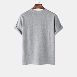 เสื้อยืดแขนสั้นสีเทาคุณภาพสูงสำหรับผู้ชาย คอกลม พิมพ์ลายการ์ตูนแมว สไตล์ลำลอง ทรงปกติ ผ้าเจอร์ซีย์คอตตอน 100% - Product Image 2