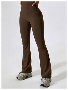 Pantalones de Pierna Ancha de Cintura Alta para Mujer, Color Sólido, Transpirables, Deportivos, Tejidos, de Longitud Completa, Cintura Elástica, Corte Regular, para Verano - Product Image 3