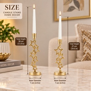 ชุดเชิงเทียนรูปดาวสีทอง ของตกแต่งบ้าน สำหรับใช้ในวันคริสต์มาส - Product Image 4