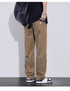 Pantalon <span class=keywords><strong>cargo</strong></span> décontracté pour homme, coupe droite ample, <span class=keywords><strong>taille</strong></span> à cordon, léger et respirant, 100 % polyester, long, idéal pour l'été (OEM) - Product Image 4