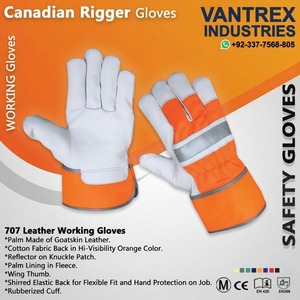 Guantes de Trabajo de Cuero/Algodón, Palma Reforzada, Resistentes al Calor, Impermeables, Transpirables, ANSI/ISEA Nivel de Corte 1, Orificio para el Pulgar, Personalizables - Product Image 6