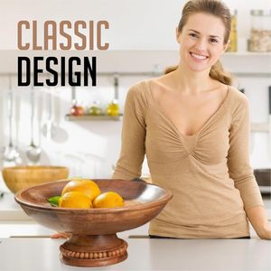 Bol en bois d'abricot naturel fait main, élégant bol de service en bois, vaisselle de cuisine écologique, disponible en gros pour l'exportation - Product Image 2