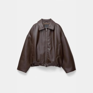 Chaqueta de Cuero Sintético para Mujer, Estilo Vintage, Chaqueta Bomber con Cierre, Solapa y Mangas Largas, Abrigo Retro de Otoño para la Calle - Product Image 1