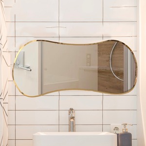 Scandinavian Frameless Beveled Asymmetrical Shape Bathroom <b>Wall</b> <b>Mirror</b> Modern Decorative Premium Glass <b>Mirror</b> Minima INDIAN - Product Image 4