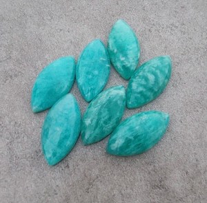 5 cabujones de amazonita natural, piedras preciosas sueltas con forma de marquesa para la fabricación de joyas - Product Image 2